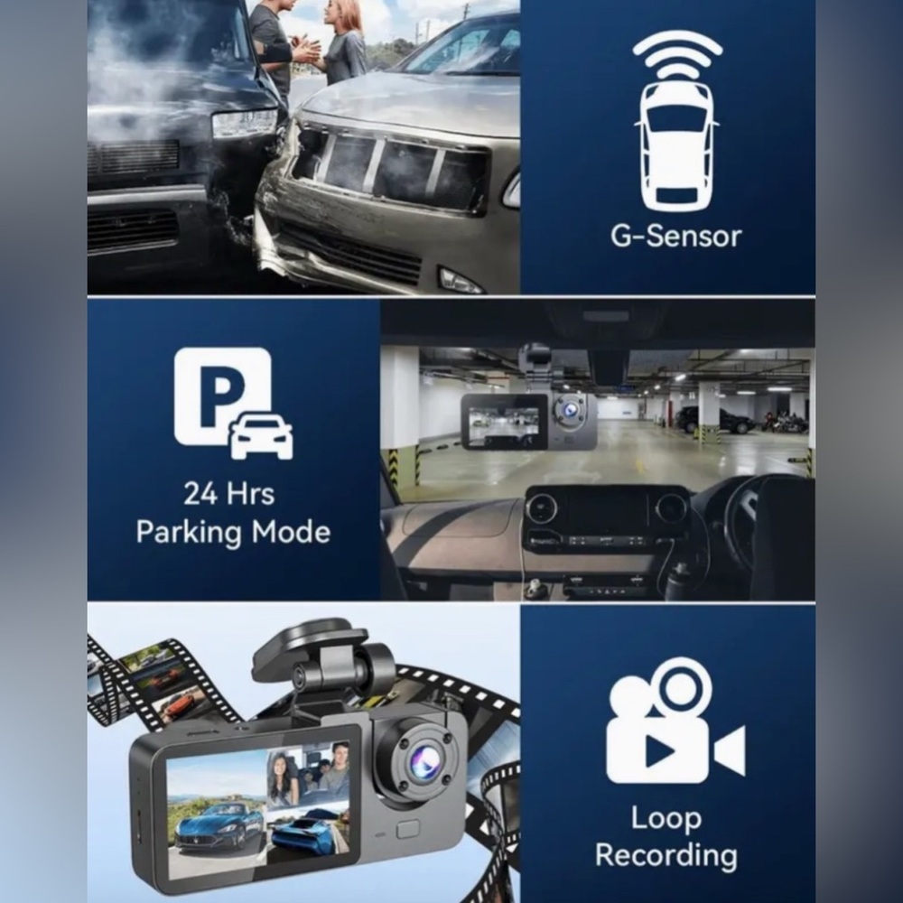 4K Car Dash Cam with Night Vision Auto Recorder Camera - Picture 3 of 4